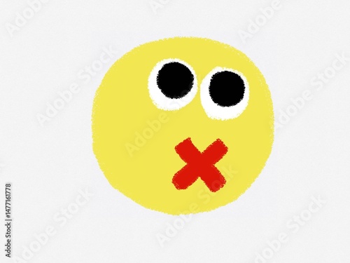 remain silent face with egg