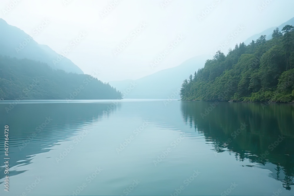 Fototapeta premium Serene Lake's Peaceful View