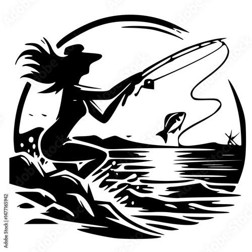 fishing logo iluustration