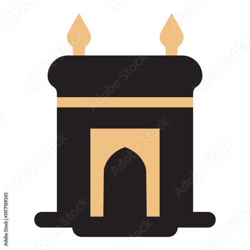 A simple line drawing of Kaaba.