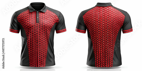 Sport Shirt Black and Red Pattern Mockup