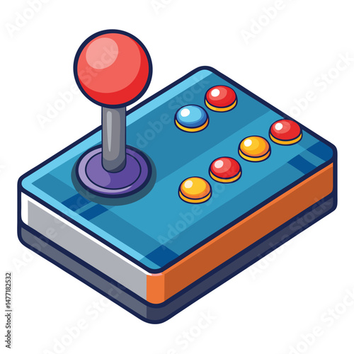 Arcade stick gaming instrument isolated on white background