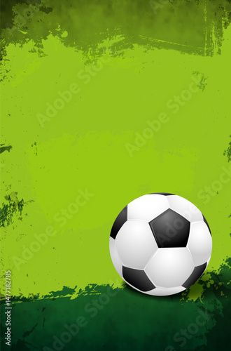Grungy scratchy dynamic soccer or football background with ball