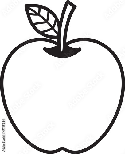 Sell this sliced apple line illustration for diet apps, vegan recipe visuals, and natural food packaging
