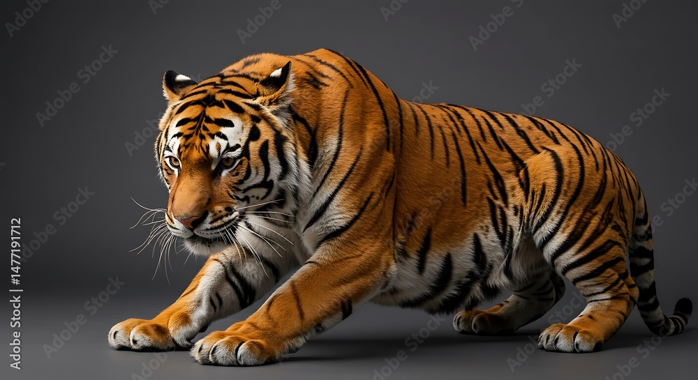 Obraz premium A tiger on a solid background