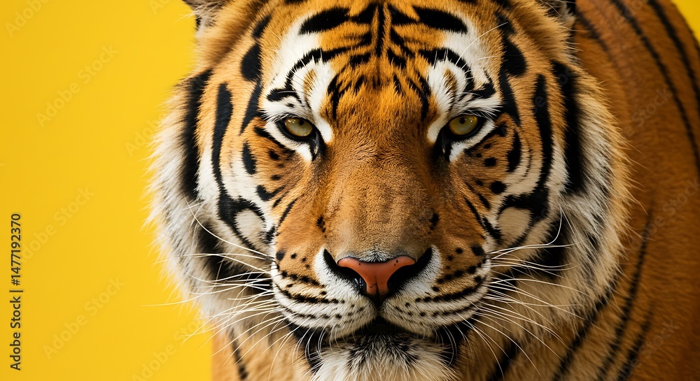 Fototapeta premium A tiger on a solid background