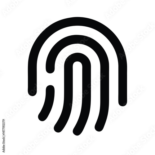 Fingerprint icon Simple vector illustration on black and white background