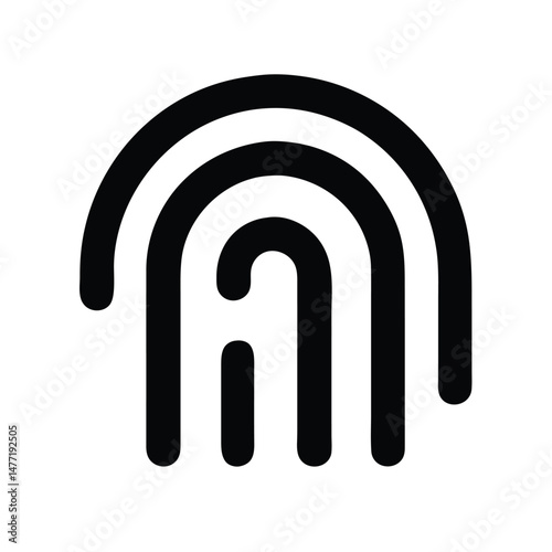Fingerprint icon Simple vector illustration on black and white background