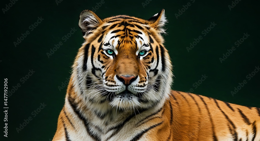 Fototapeta premium A tiger on a solid background