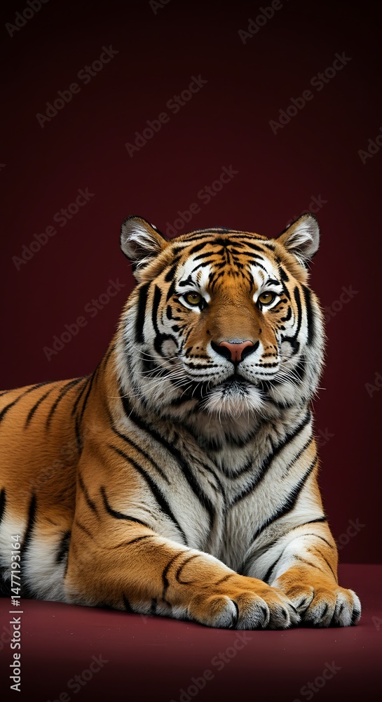 Obraz premium A tiger on a solid background