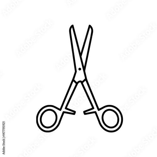 Surgical scissors in outline style for medical use  