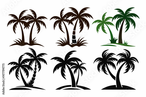 Exotic Palm Tree Silhouette Logo
