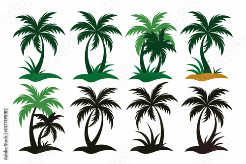 Beach Theme Palm Tree Illustration
