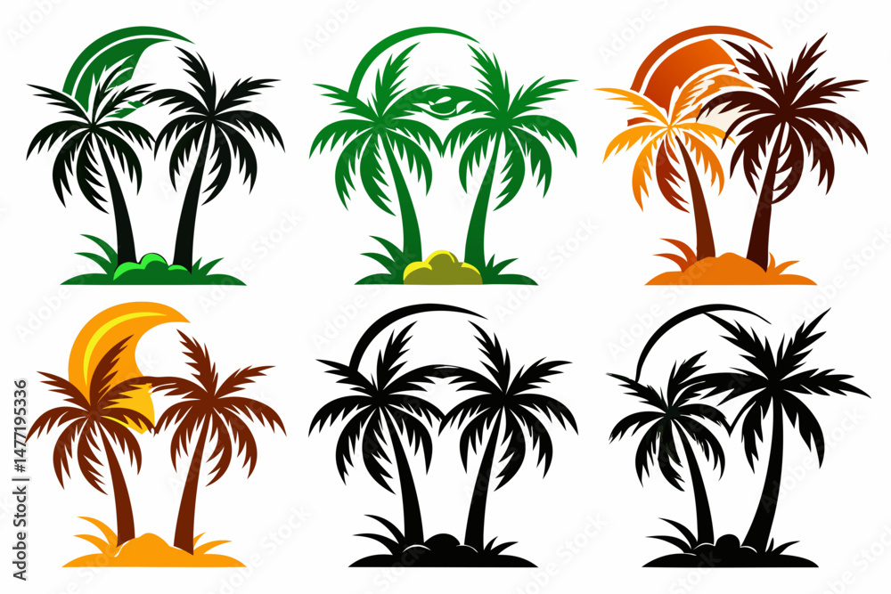 Fototapeta premium Tropical Island Palm Tree Design 