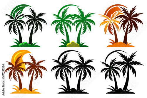 Tropical Island Palm Tree Design
