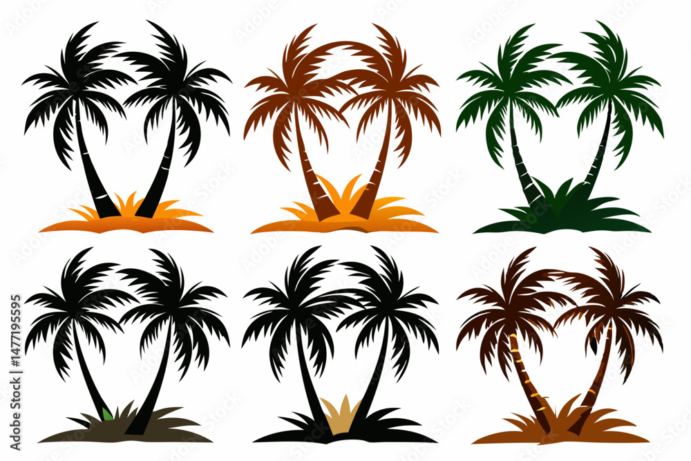 Fototapeta premium Palm Silhouette for Summer Logo 