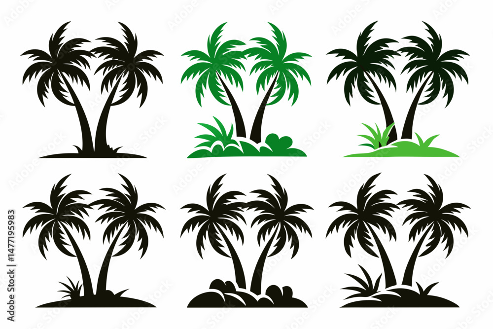 Naklejka premium Coconut Tree Vector for Branding 