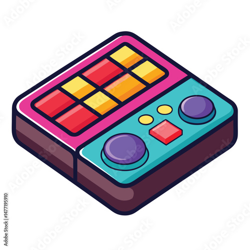 Dance pad gaming instrument isolated on white background