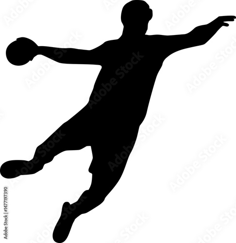 Sillhouette Of Handball Player