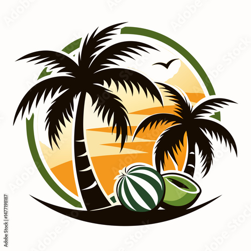 Palm Tree Vector for Beach Brand