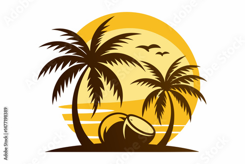 Wallpaper Mural Coconut Palm Silhouette Logo Art Torontodigital.ca