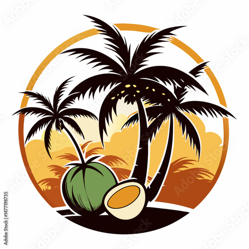 Modern Palm Tree Branding Vector