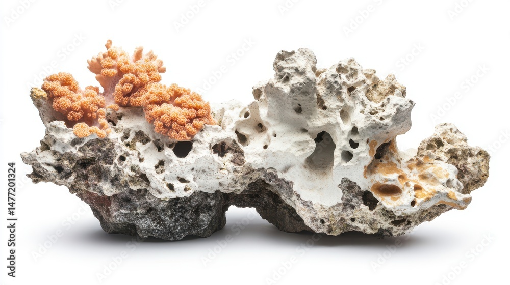 Obraz premium Broken reef structure with acidified waters illustrating biodiversity loss and marine stress 
