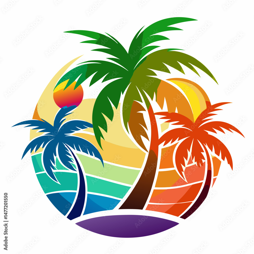 Fototapeta premium Coconut Tree Silhouette for Branding