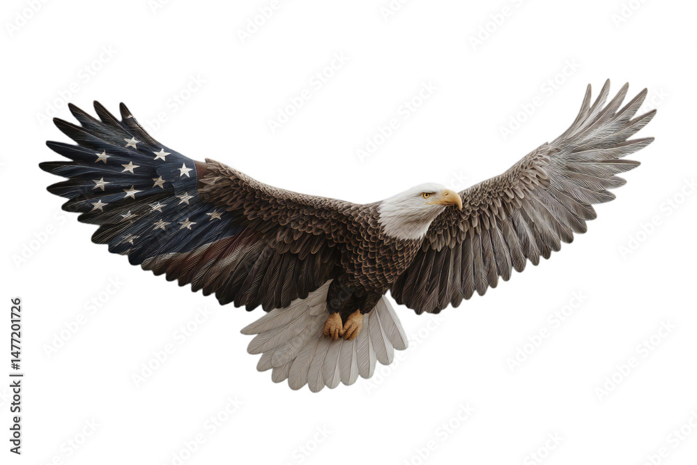 Fototapeta premium american eagle with flag
