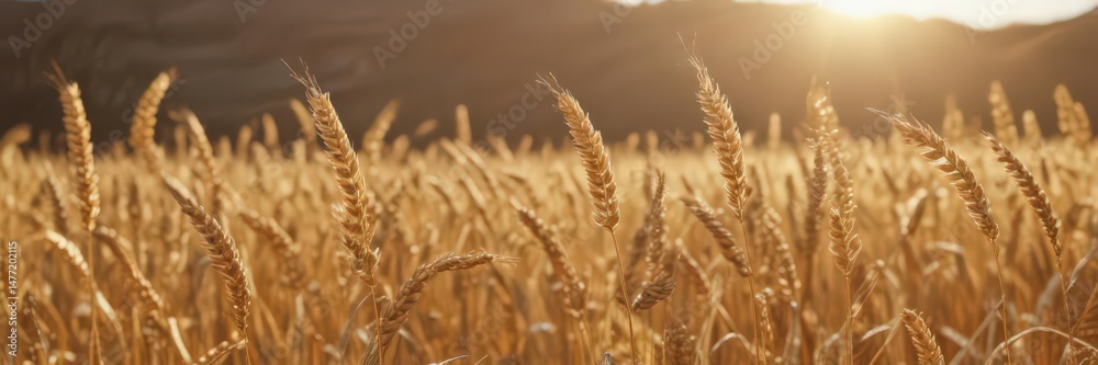 Golden wheat swaying gently in bright sunlight , ears, sun, bounty Golden wheat swaying gently in bright sunlight , ears, sun, bounty