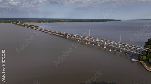 Wallpaper Mural Traveling across America in cars and trucks driving across Lake Marion in South Carolina on Interstate 95  Torontodigital.ca
