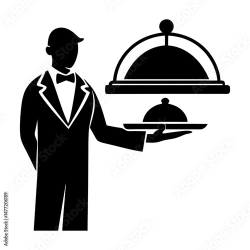 Buffet Server silhouette vector