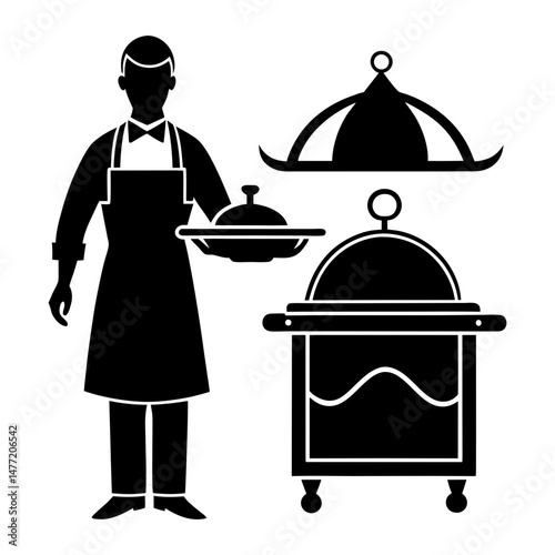 Buffet Server silhouette vector