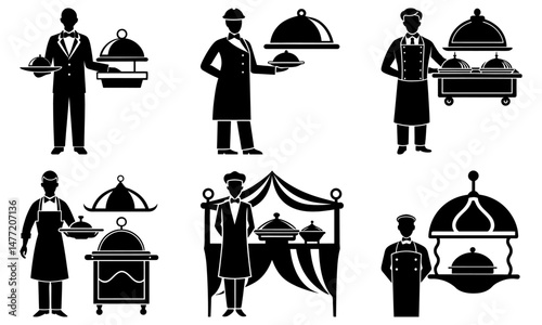 Buffet Server silhouette vector