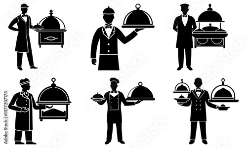 Buffet Server silhouette vector