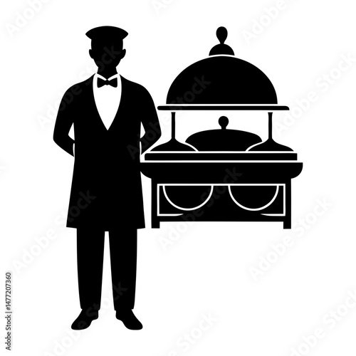 Buffet Server silhouette vector