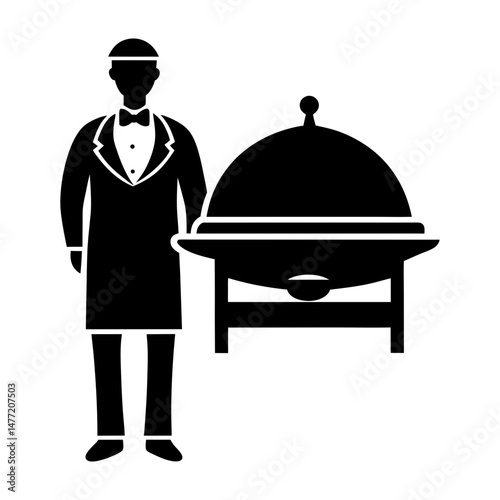 Buffet Server silhouette vector
