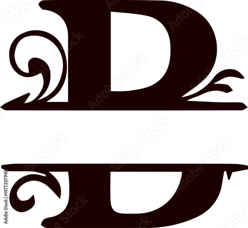 Letter b split monogram svg