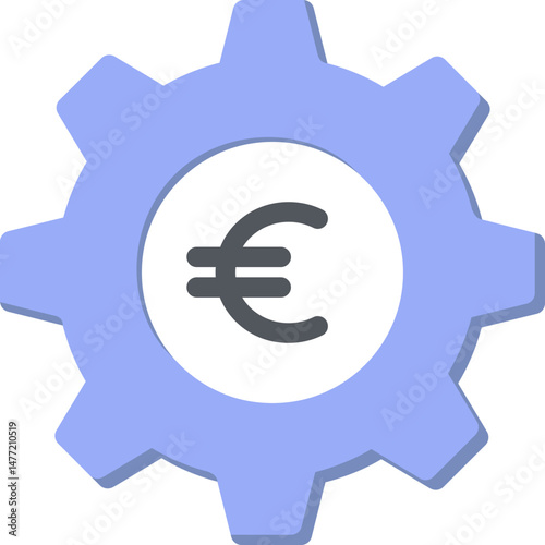 Euro Gear Flat Icon