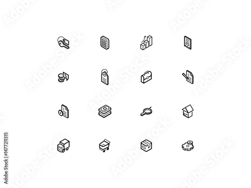 ERP Business Management Icon Set