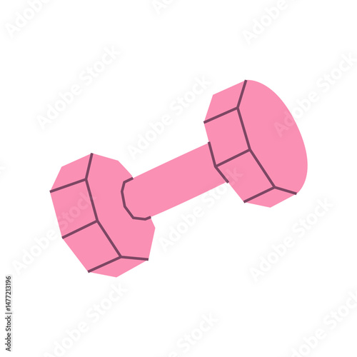 Single pink dumbbell for fitness training and strength exercises