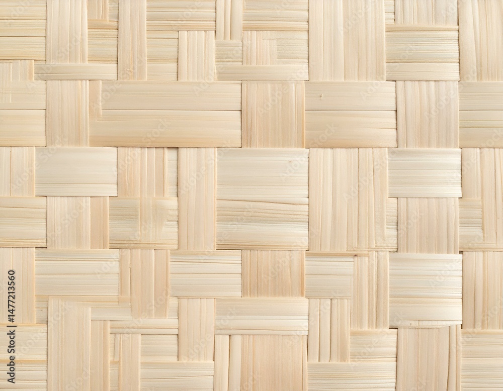 Fototapeta premium Light beige woven bamboo texture. Perfect background for design projects, websites and more!