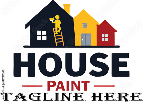 house home paint painting logo design vector illustration
