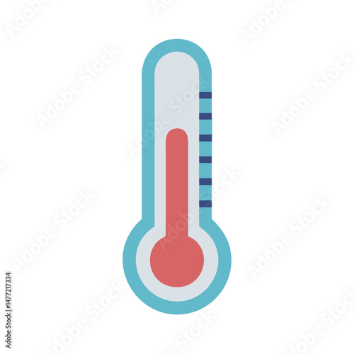 	Simple Temperature Thermometer Icon Vector Illustration in Blue and Red Colors