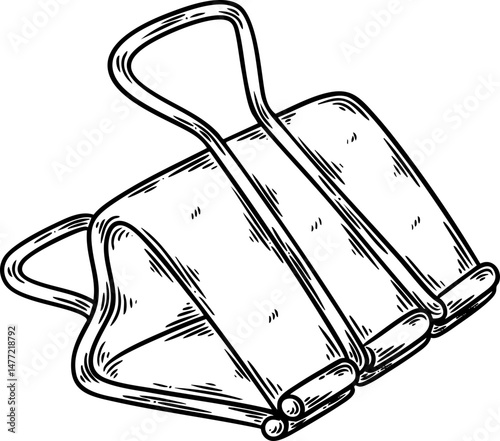binder clip stationery hand drawn