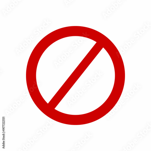 Free Download Prohibition and forbidden sign template, Ban red strikethrough circle, Simple flat vector icon illustration - GFXLoad