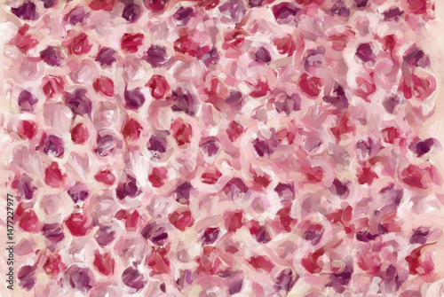 Abstract red floral painted background illustration