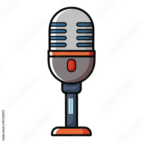 Microphone gaming instrument isolated on white background