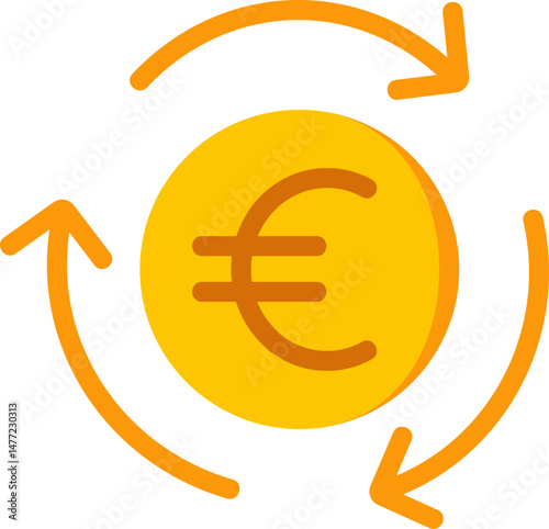 Euro Transfer Flat Icon