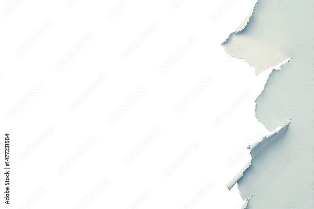 Fototapeta premium Ripped white paper on black background